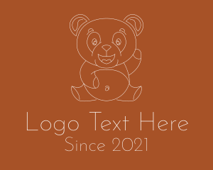 Kindergarten - Chubby Panda Line logo design
