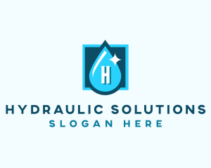 Hydraulic - Aqua Water Droplet logo design