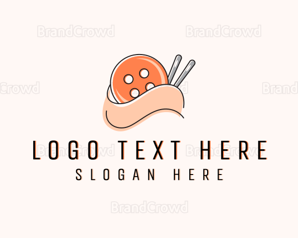 Sewing Button Needle Thread Logo