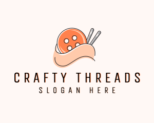 Sewing Button Needle Thread  logo design