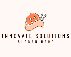 Sewing Button - Sewing Button Needle Thread logo design