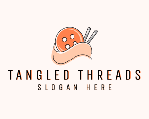 Sewing Button Needle Thread  logo design