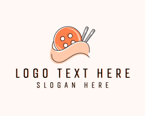 Knit - Sewing Button Needle Thread logo design