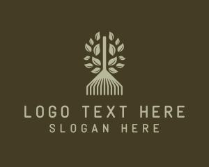 Tool - Leaf Rake Yard Gardening logo design