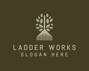 Leaf Rake Yard Gardening logo design