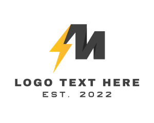 Lightning - Thunder Delivery Letter M logo design