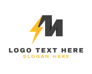 Utility - Thunder Flash Letter M logo design