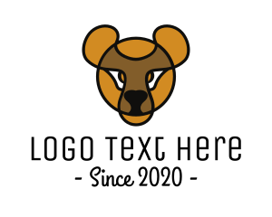 Teddy - Yellow Teddy Bear Outline logo design
