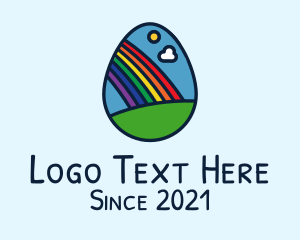Kindergarten - Nursery Rainbow Egg logo design