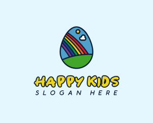 Nursery Rainbow Egg logo design