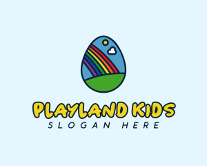 Nursery Rainbow Egg logo design