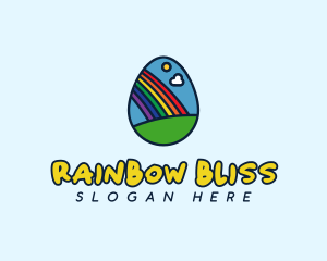 Nursery Rainbow Egg logo design