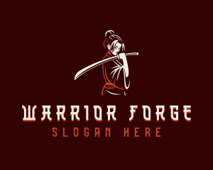 Samurai - Female Samurai Sword logo design