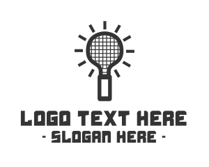 Black - Light Bulb Racket logo design