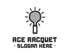 Racquet - Light Bulb Racket logo design