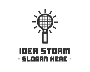 Light Bulb Racket logo design