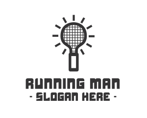 Black - Light Bulb Racket logo design
