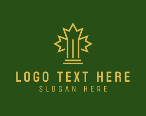 Sustainable - Maple Leaf Pillar logo design