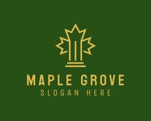 Maple - Maple Leaf Pillar logo design