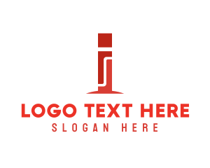 Letter I - Mosaic Red Green I logo design