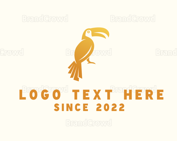 Golden Toucan Bird Logo