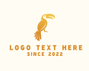 Luxury - Golden Toucan Bird logo design