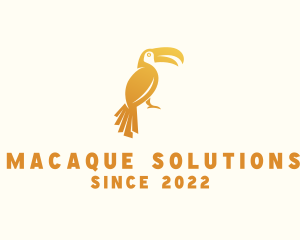 Golden Toucan Bird logo design