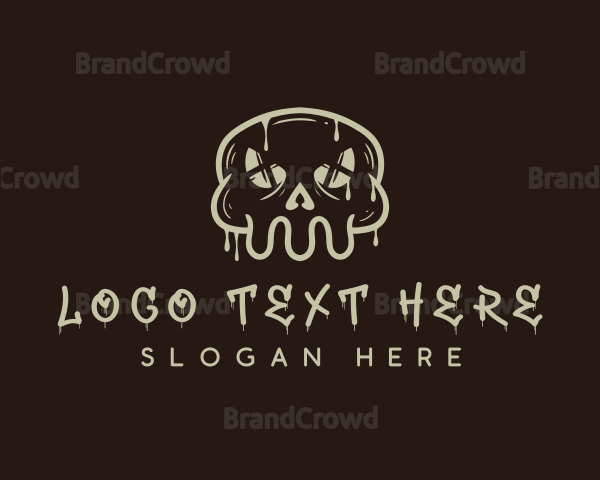 Spooky Skull Graffiti Logo