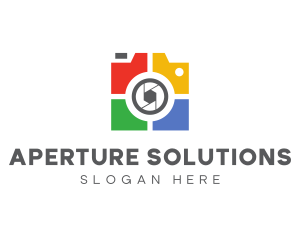 Aperture - Colorful Tile Camera logo design