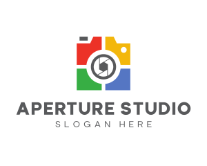 Aperture - Colorful Tile Camera logo design