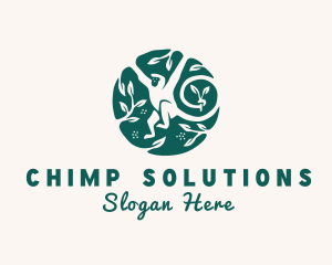 Monkey Wildlife Conservation Jungle logo design