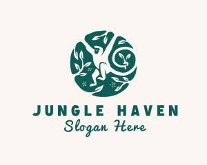 Monkey Wildlife Conservation Jungle logo design