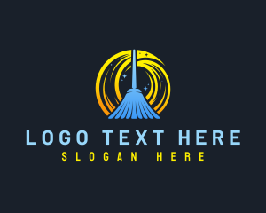Broom - Clean Sanitation Housekeeping logo design