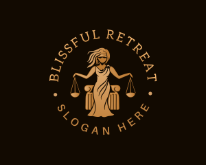 Judicial - Female Law Scale logo design