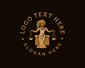 Prosecutor - Female Law Scale logo design