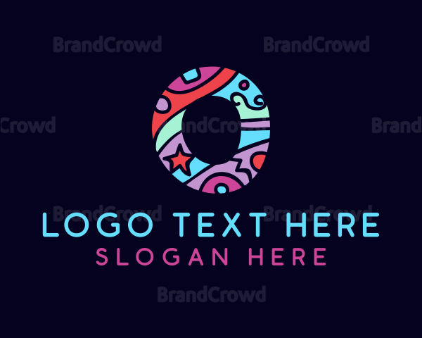 Colorful Shapes Letter O Logo