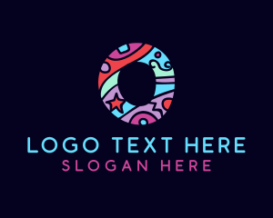 Number 0 - Colorful Shapes Letter O logo design