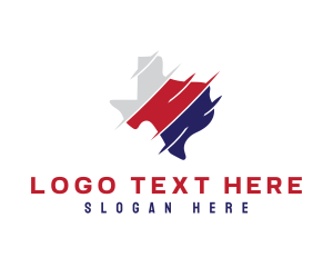 Texan - US Texas Map logo design