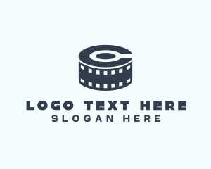 Videography - Blue Film Reel Letter C logo design