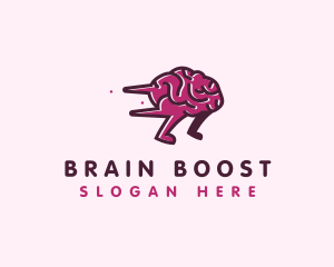 Quiz - Brain Run Learning logo design