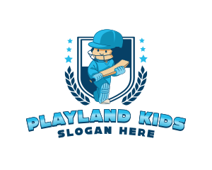 Cricket Athlete Boy logo design