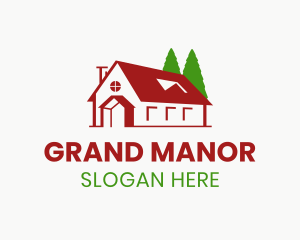 Mansion - Red Mansion Residence logo design