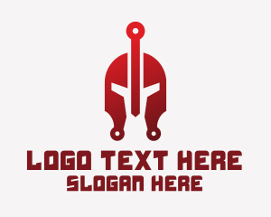 Spartan - Red Spartan Helmet logo design