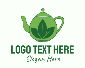 Herbal - Green Tea Pot logo design