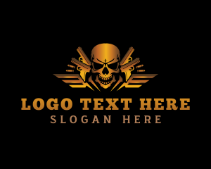 Carbine - Skull Gun Ammunition logo design