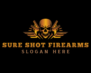 Skull Gun Ammunition logo design