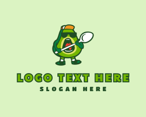 Vegetable - Cool Avocado Spoon logo design
