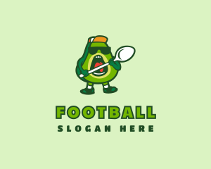 Vegan - Cool Avocado Spoon logo design