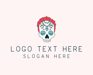 Cross - Religious Sugar Skull logo design