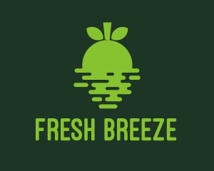 Green Fruit Sunset Horizon logo design